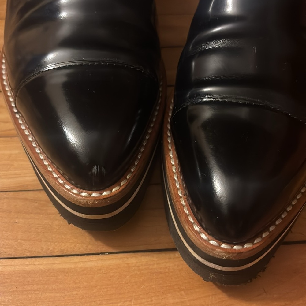 - Vince Alona Loafers Womens Size 9 Black Patent Leather Slip On Platforms… - Picture 3 of 8
